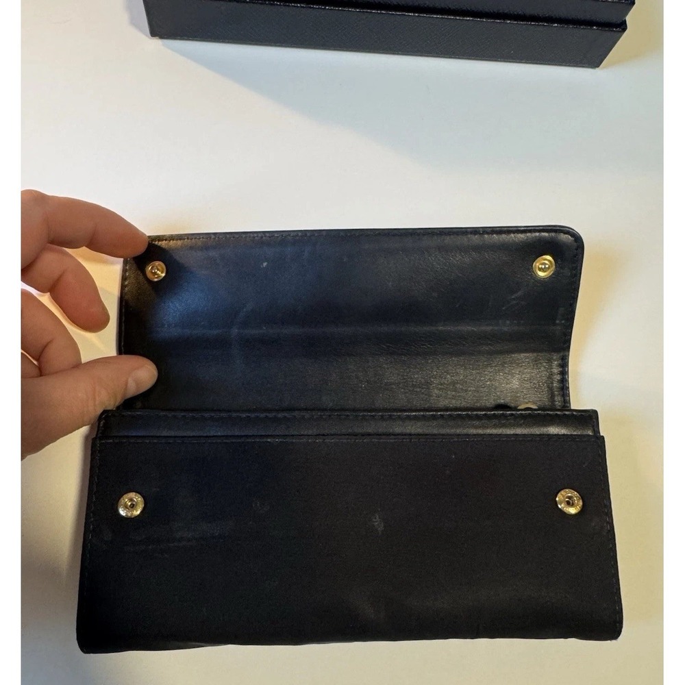 Prada Saffiano Long Black Wallet with Box and Authentication Card - Picture 11 of 16